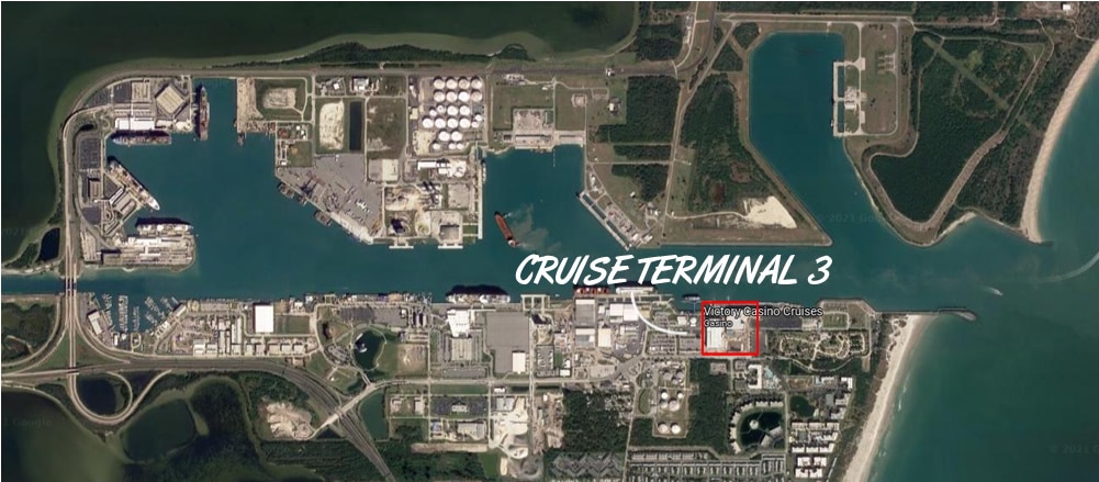 Map showing CT3 location at Port Canaveral