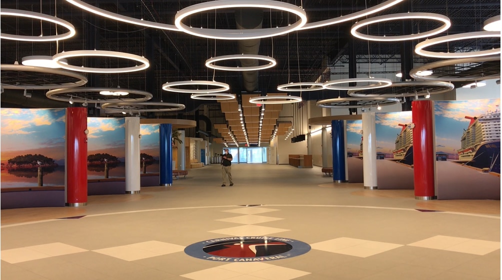 Center atrium at Cruise Terminal 3