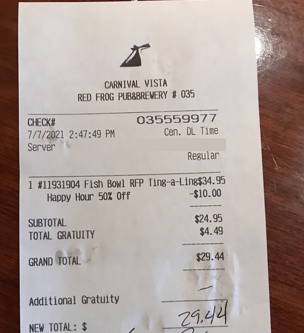 Drink receipt