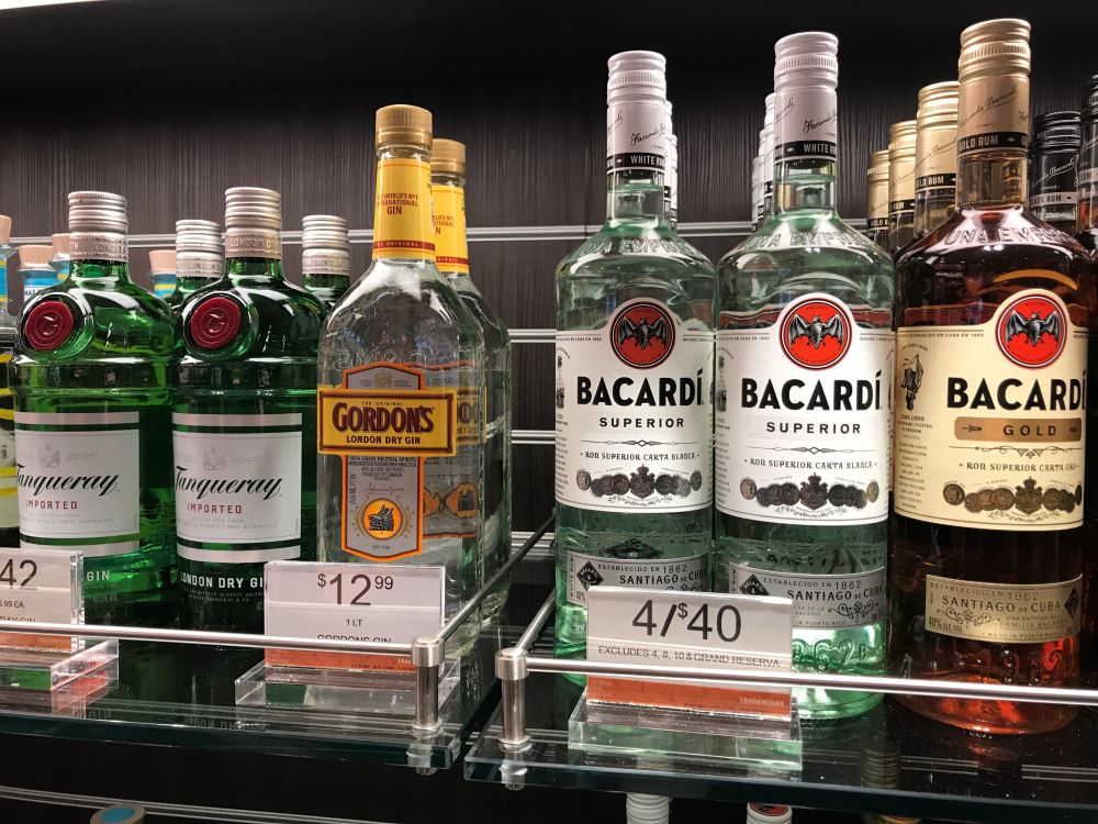 Duty free bottles