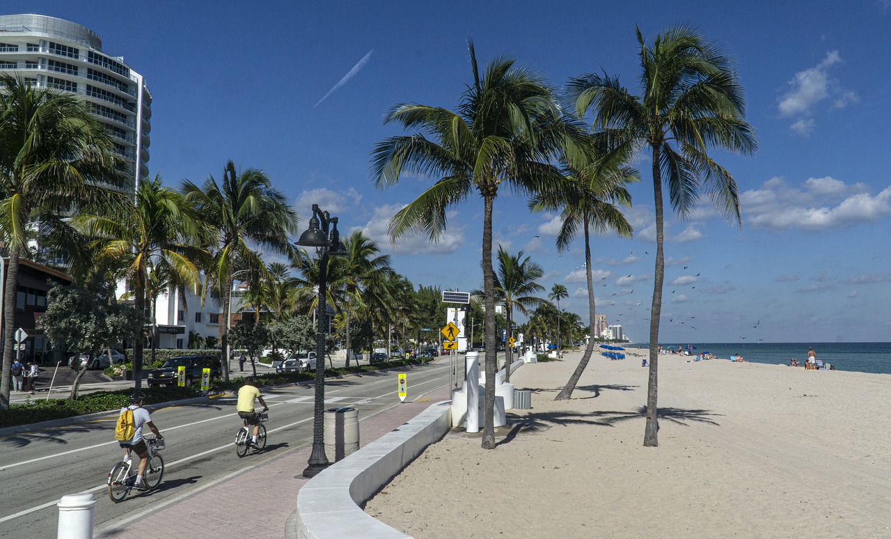 Fort Lauderdale beach view with hotels