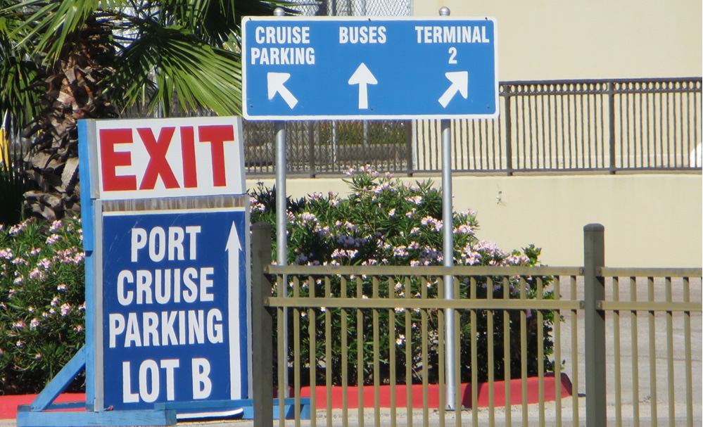 Parking lot for Galveston cruise ship