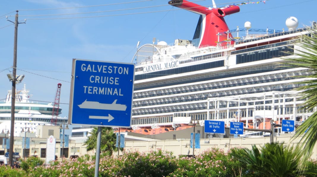 distance from galveston cruise port to iah