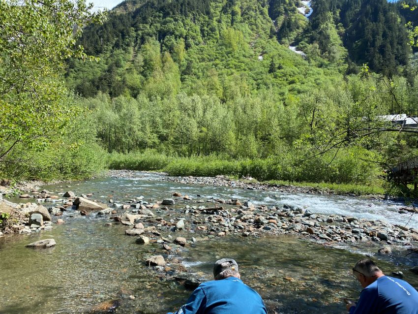 Gold panning shore excursion in Alaska