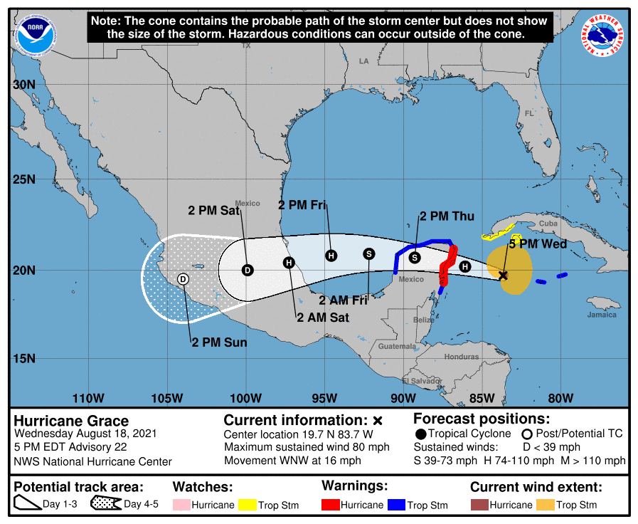 Hurricane Grace track