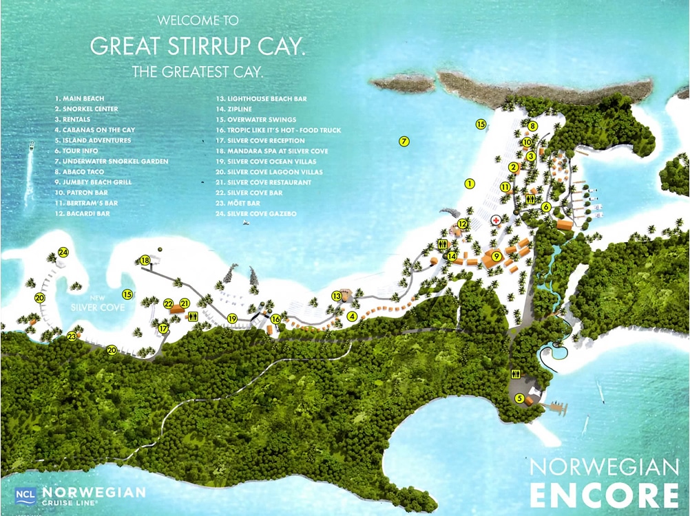 Great Stirrup Cay map