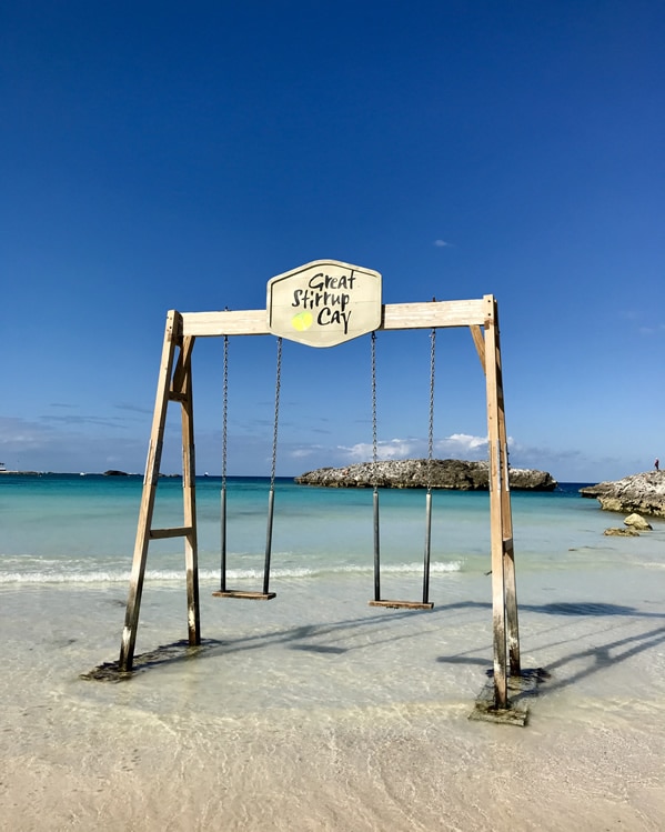 Les balançoires sur Great Stirrup Cay