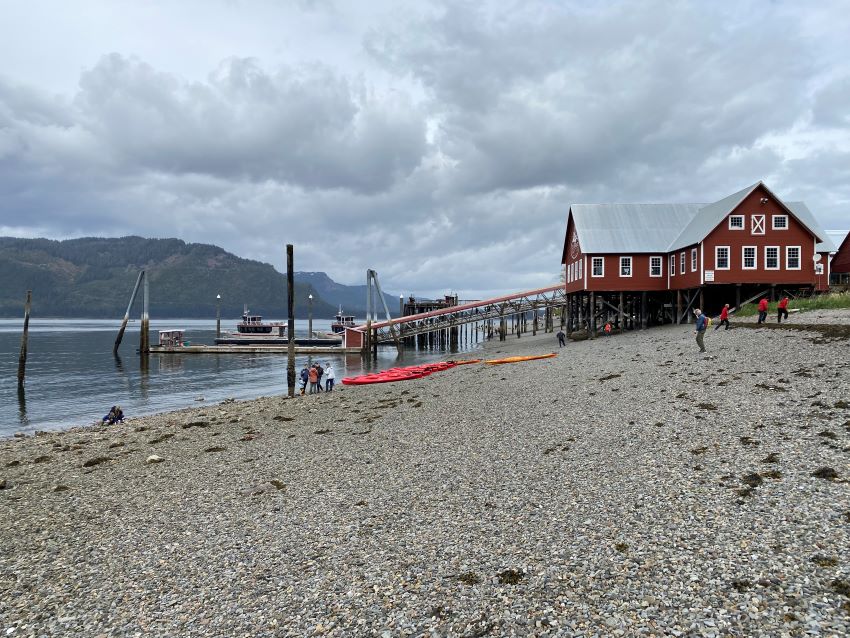 View of beach in Icy Strait Point, Alaska
