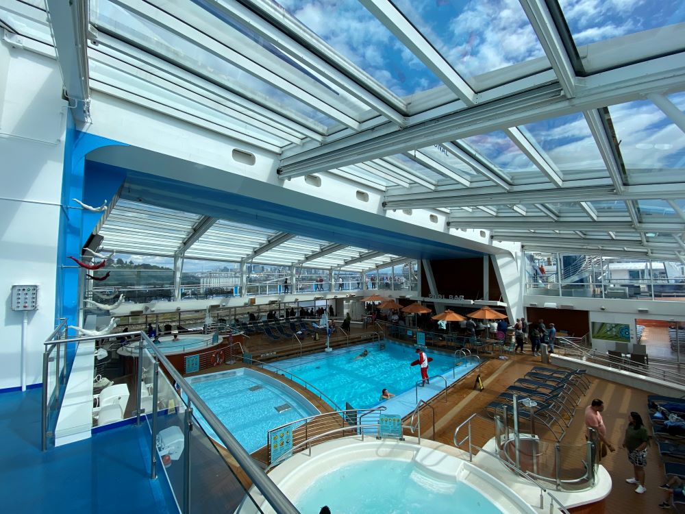 Indoor pool on a cruise ship