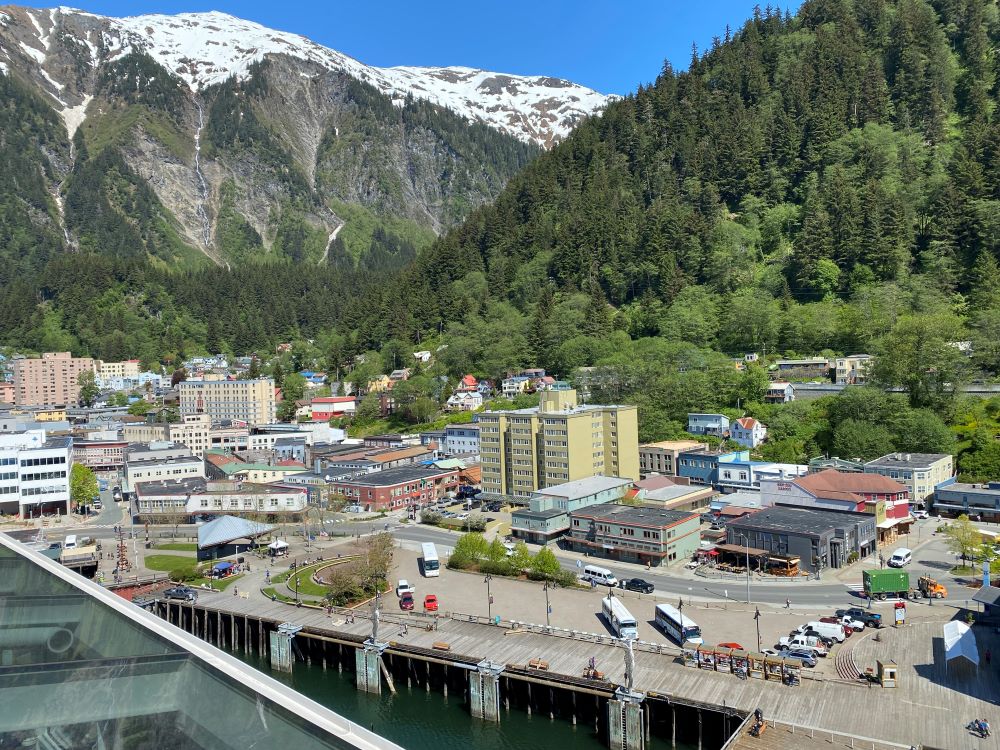 Juneau, Alaska as seen from a cruise ship.