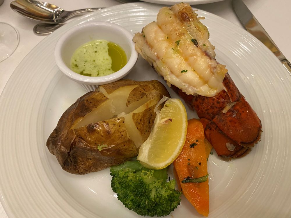 Lobster tail in the main dining room