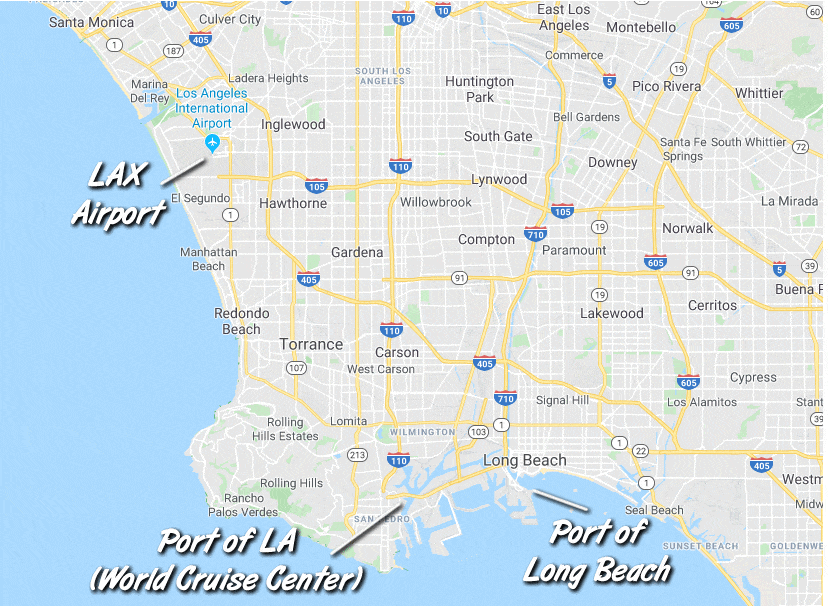 map of los angeles cruise terminal