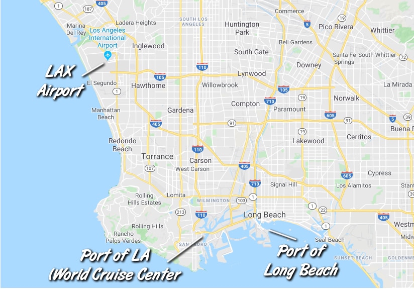 los angeles world cruise center map