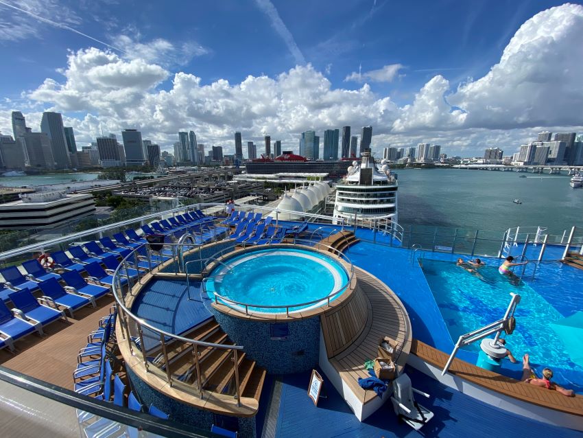 Miami skyline from a cruise ship.