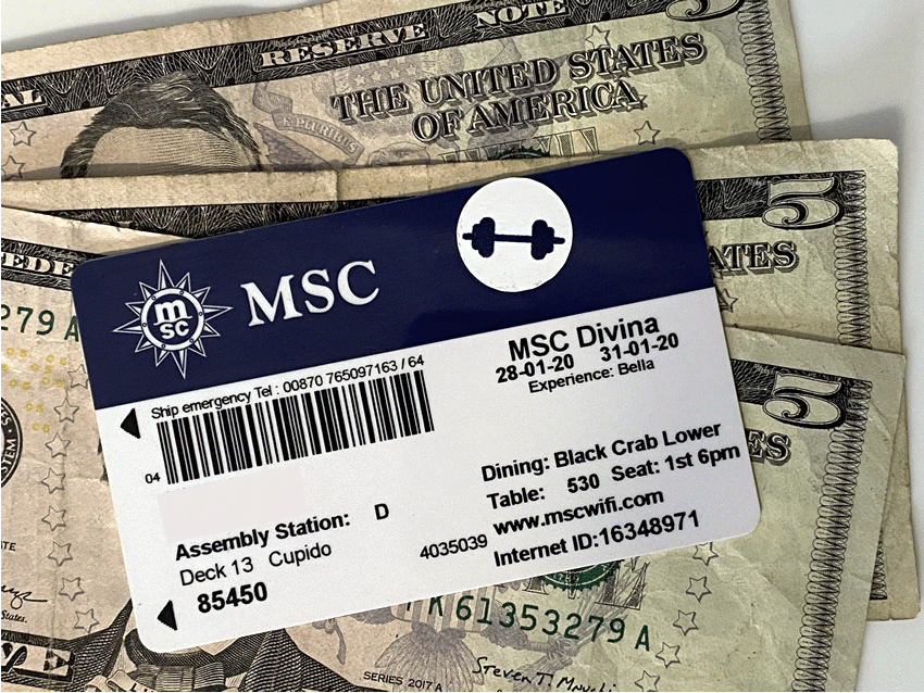 Gratuities on an MSC cruise
