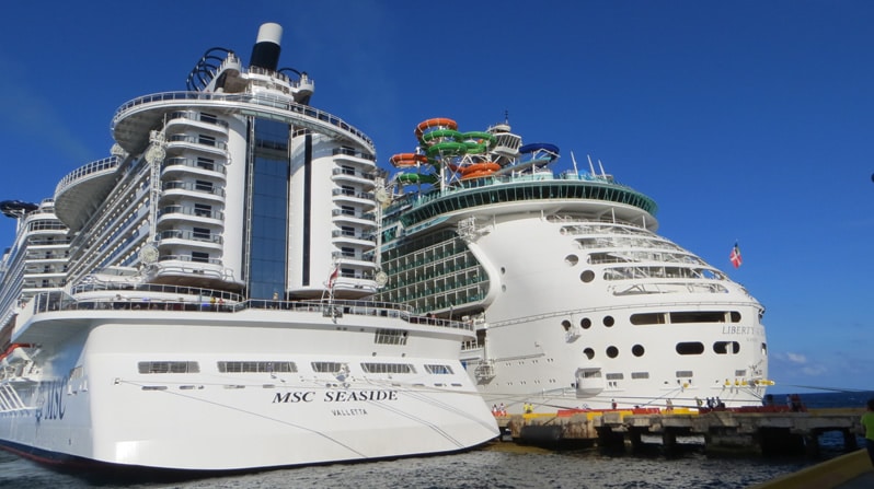 MSC Seaside docked in Costa Maya