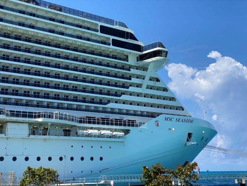 MSC Seaside docked at Ocean Cay