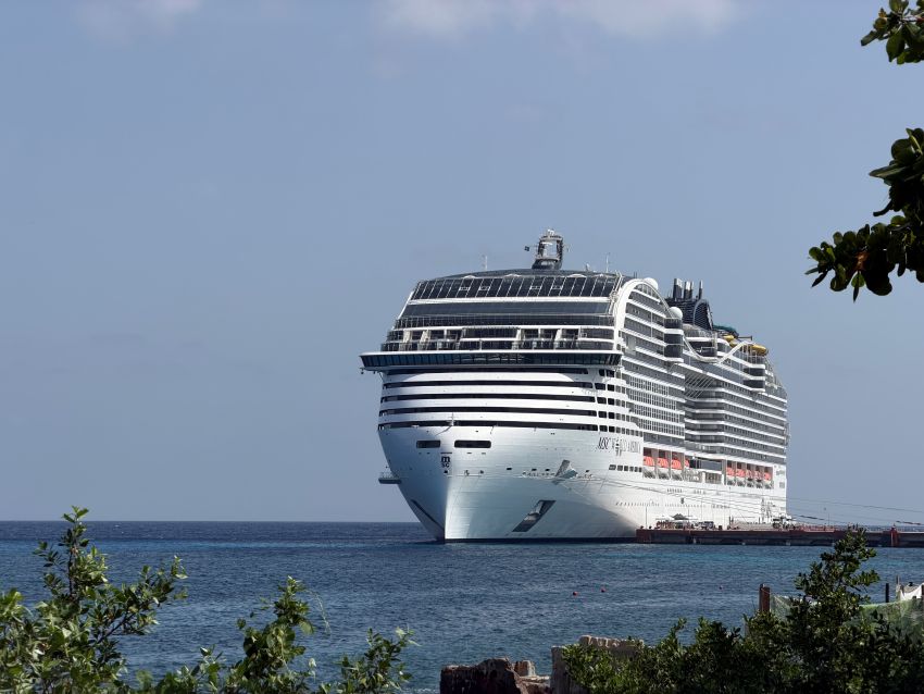 MSC World America docked in Cozumel