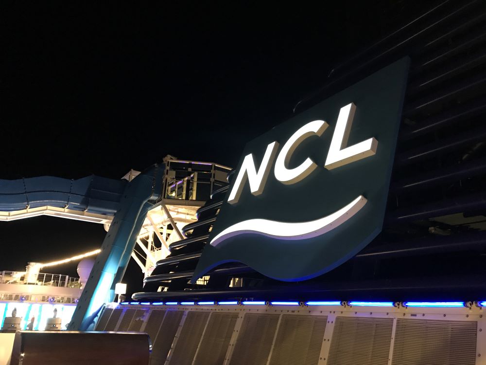 NCL logo on lighted sign