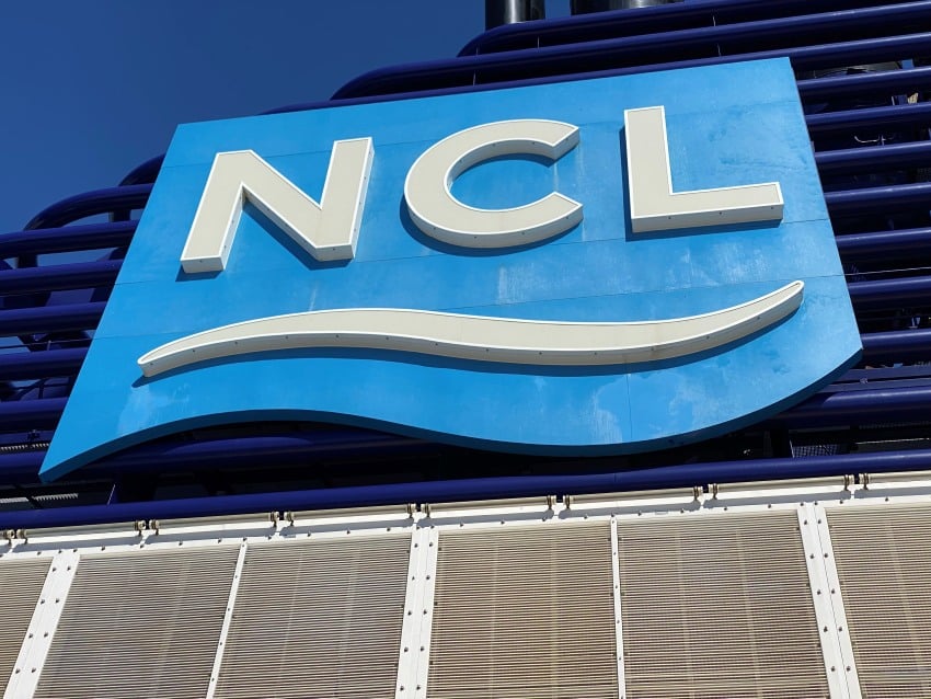 Logo of NCL on a cruise ship