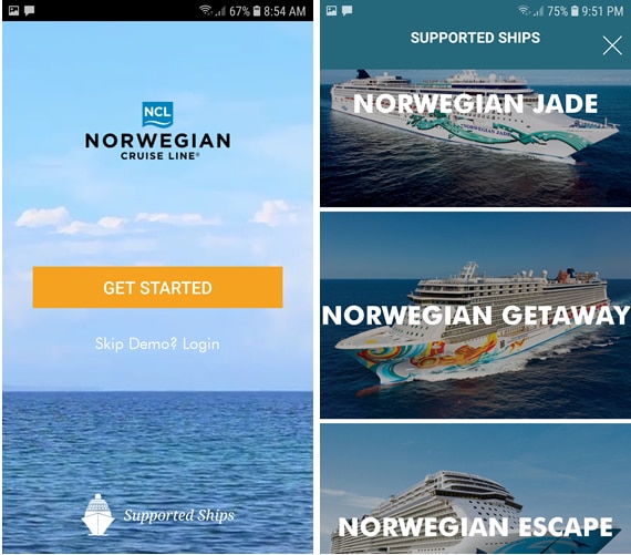 Norwegian cruise app