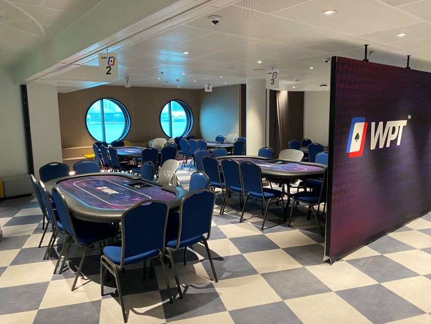 Poker room on Virgin Voyages