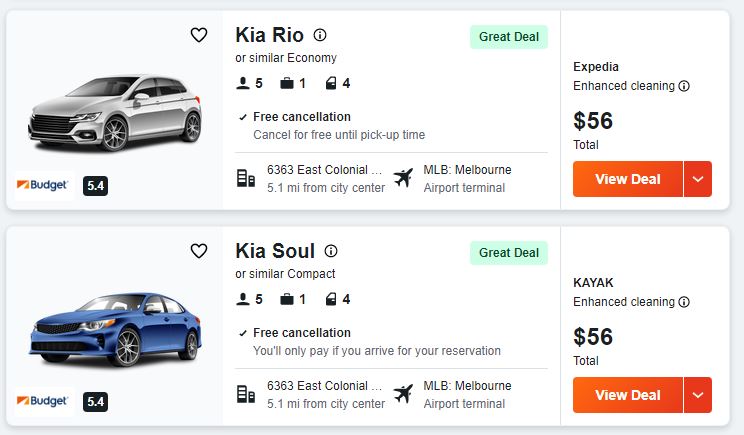 Port Canaveral car rental price