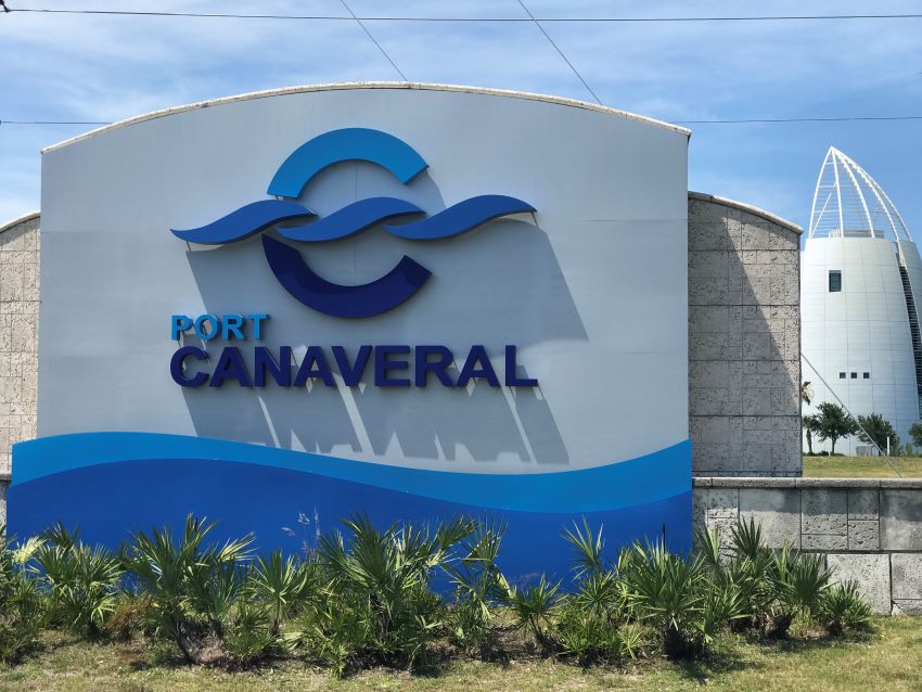 Port Canaveral sign and tower