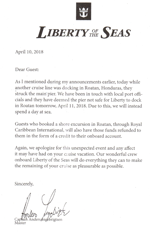 Cancellation of a port of call