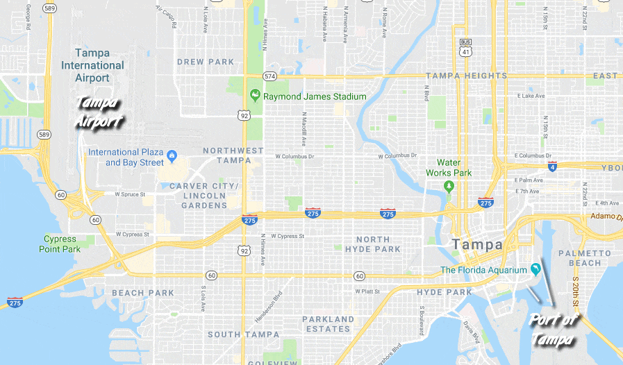 Port of Tampa Bay map