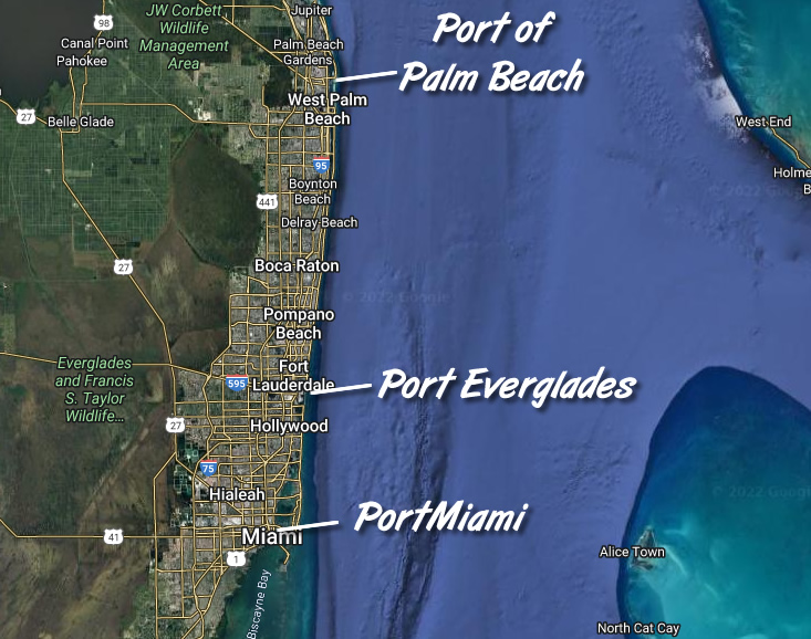 Palm Beach cruise port map