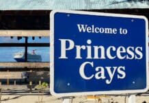 Princess Cays: The 10 Must-Know Things Before You Visit on a Cruise Sign saying "Welcome to Princess Cays"