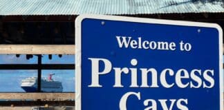 Princess Cays: The 10 Must-Know Things Before You Visit on a Cruise Sign saying "Welcome to Princess Cays"
