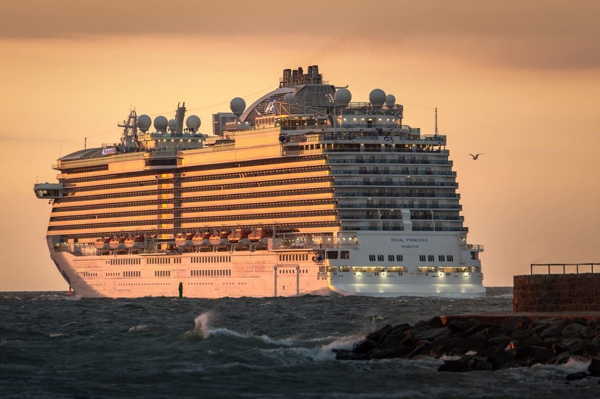 Princess cruise ship sailing away