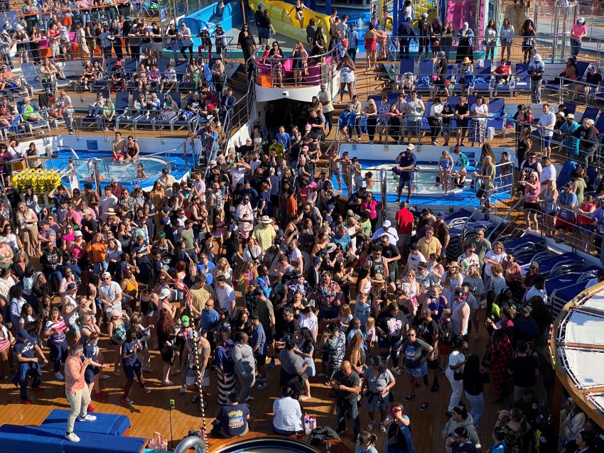 Dance party on Carnival cruise ship