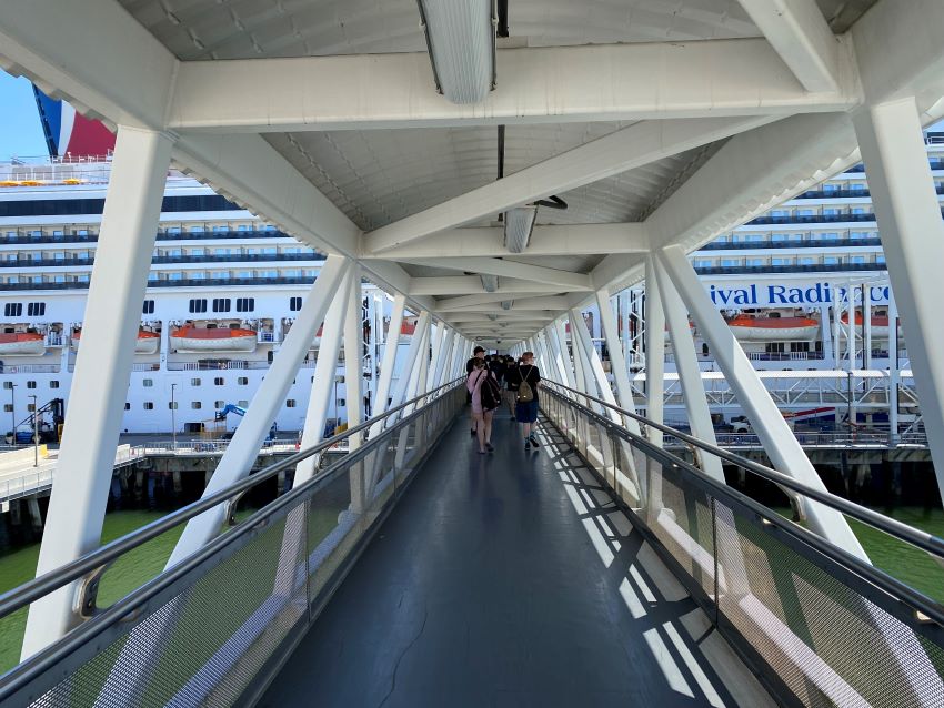 Gangway to the cruise ship