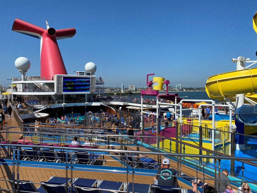 Sunny deck on a cruise ship