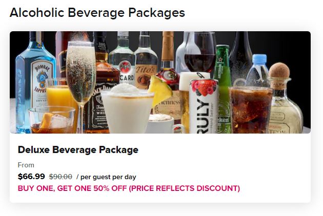Drink package in Royal Caribbean cruise planner