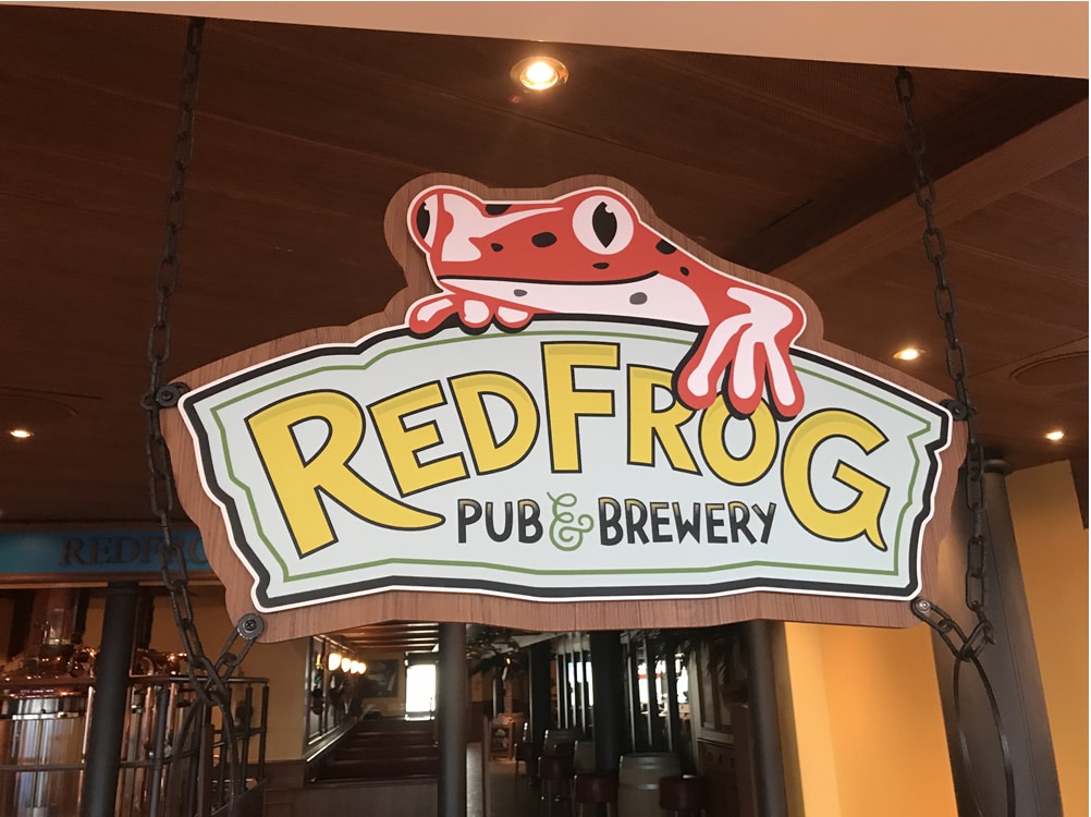 Sign for RedFrog Pub & Brewery