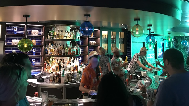 Busy bar in The Bamboo Room