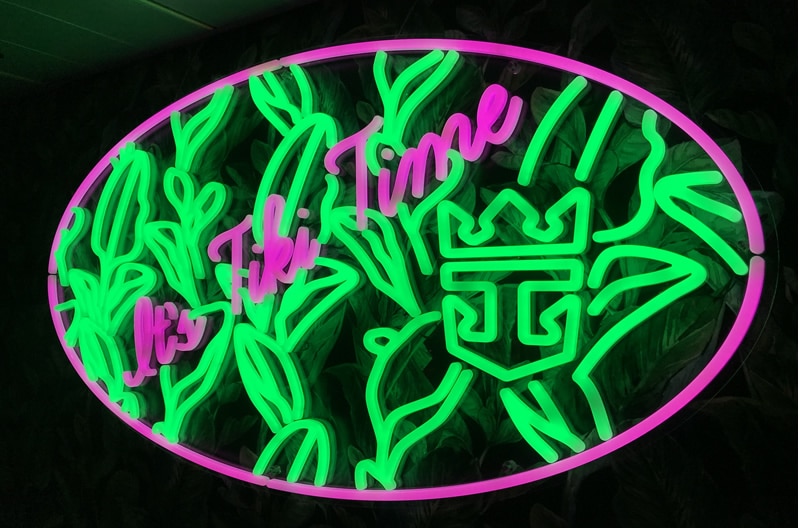 Neon sign in The Bamboo Room