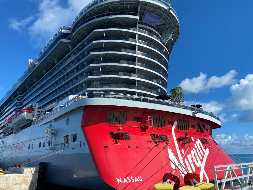 Scarlet Lady docked in The Bahamas