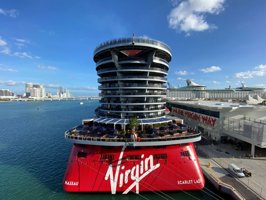 Scarlet Lady docked in Miami.