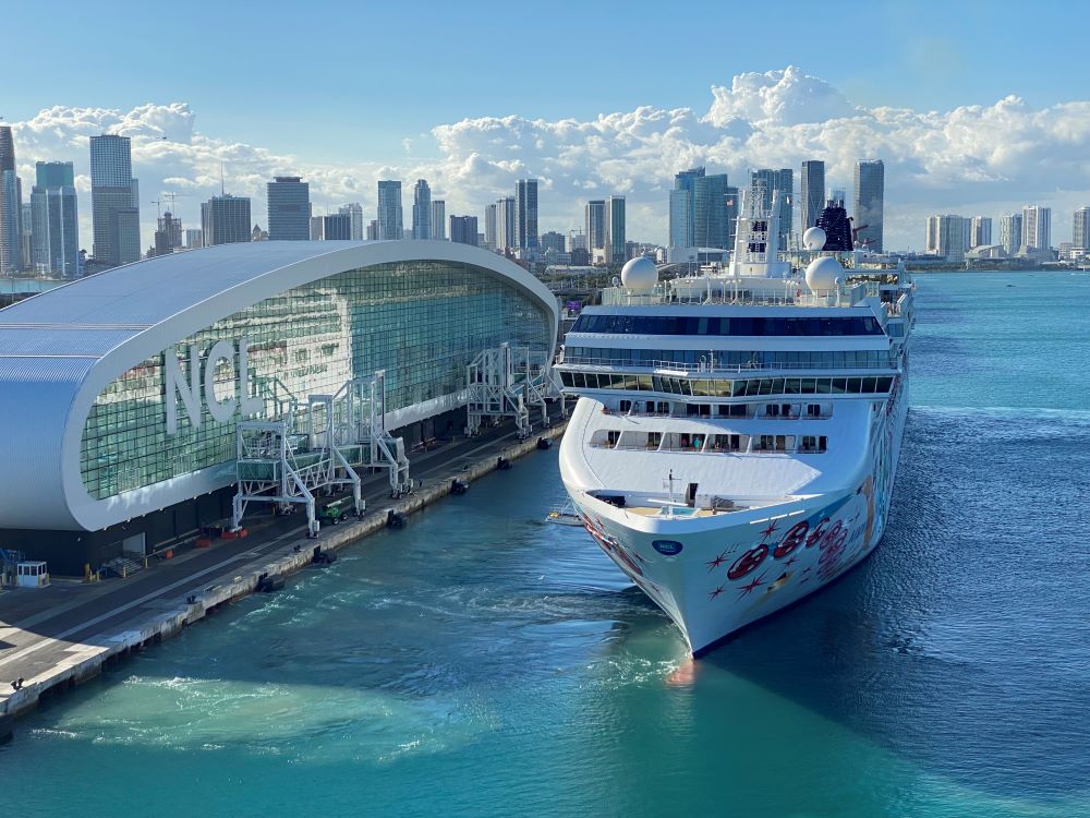 Cruise ship departing Port of Miami