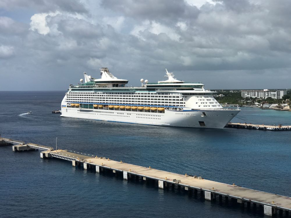 Cruise ship docked in Cozumel
