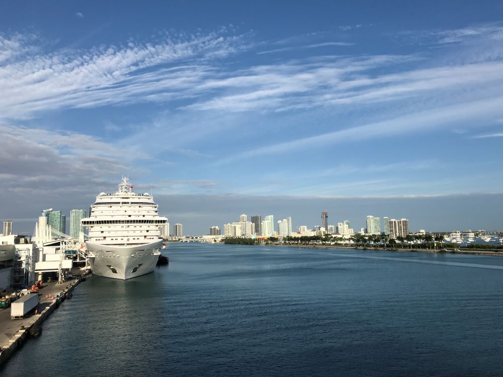 Ship in Miami port