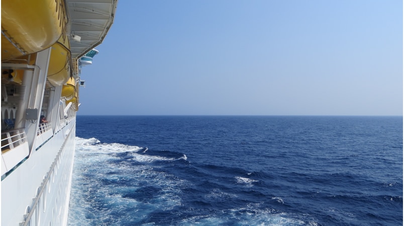 View from ship at sea