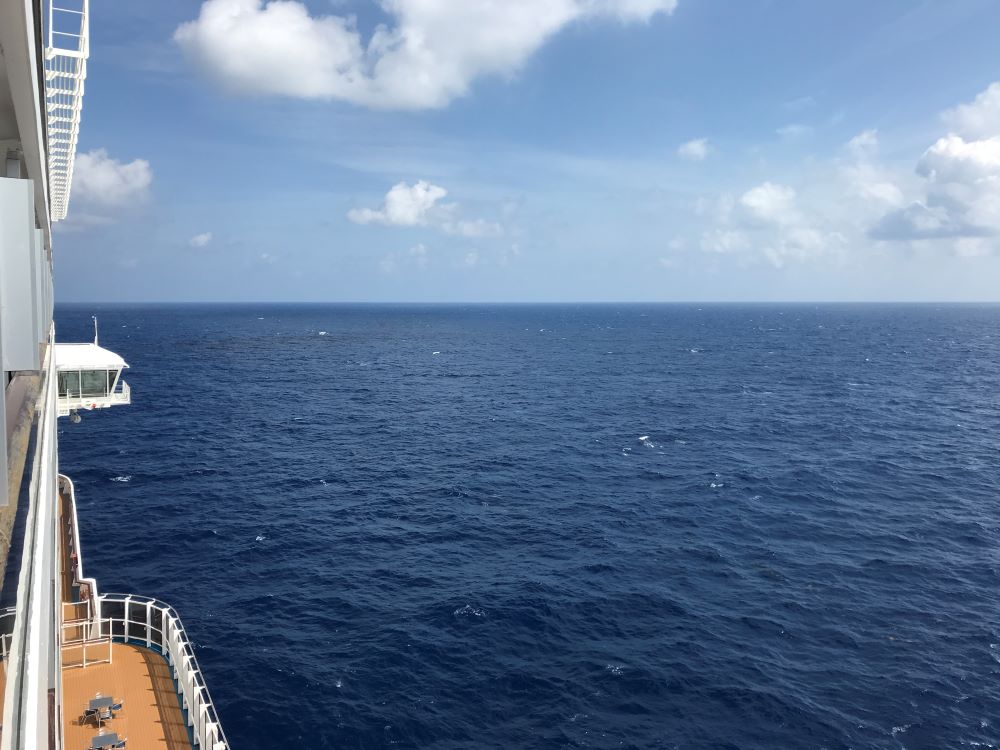 Starboard view on cruise ship