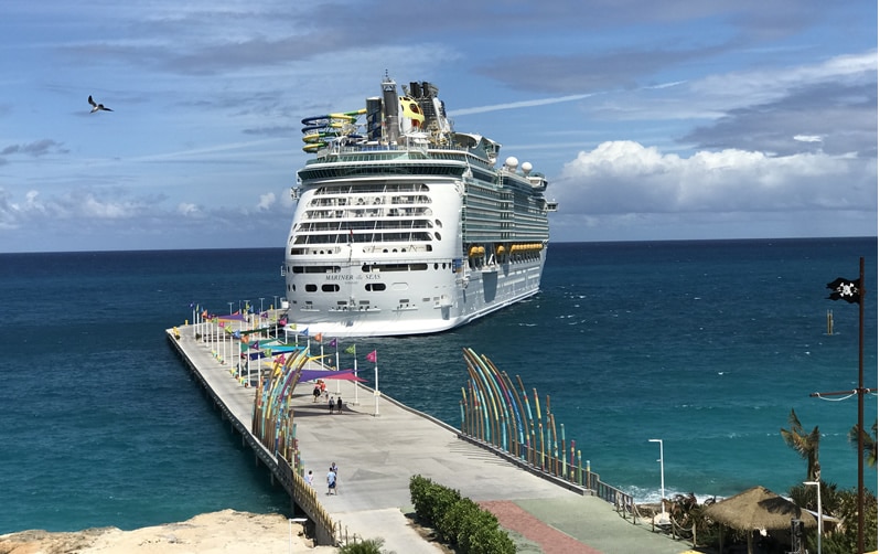 View of the cruise ship from Thrill Waterpark