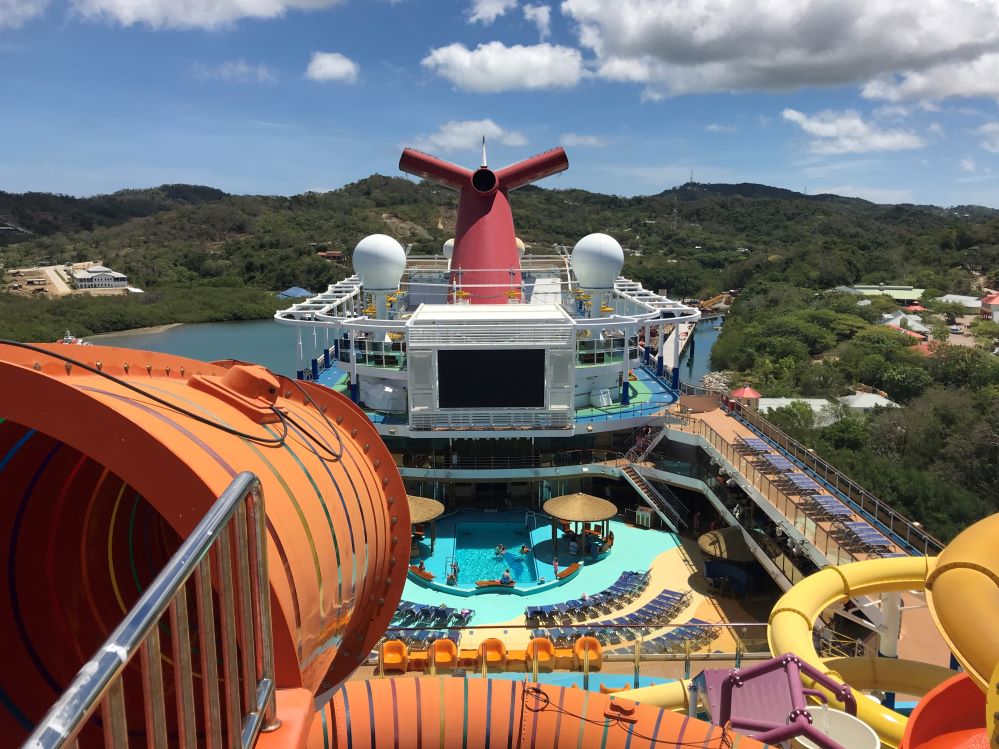 View atop waterslide on Carnival Vista